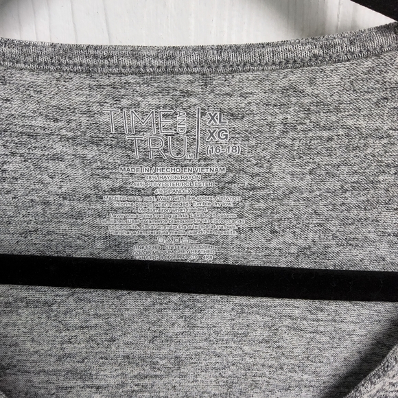 Time and Tru women's gray short sleeve v neck tee shirt dress size XL - Picture 3 of 4